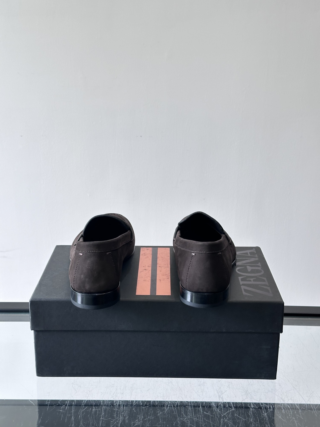 Zegna Brown Suede Penny Loafers