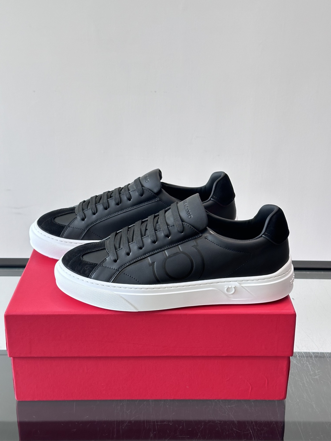 Ferragamo Black Gancini Sneakers