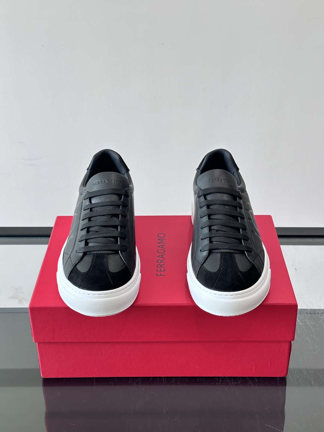 Ferragamo Black Gancini Sneakers