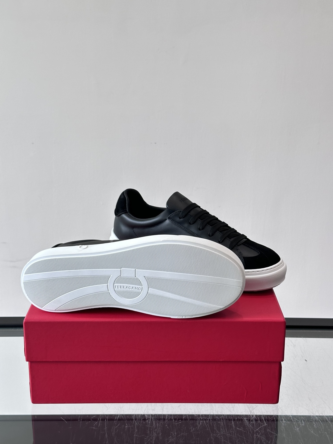 Ferragamo Black Gancini Sneakers
