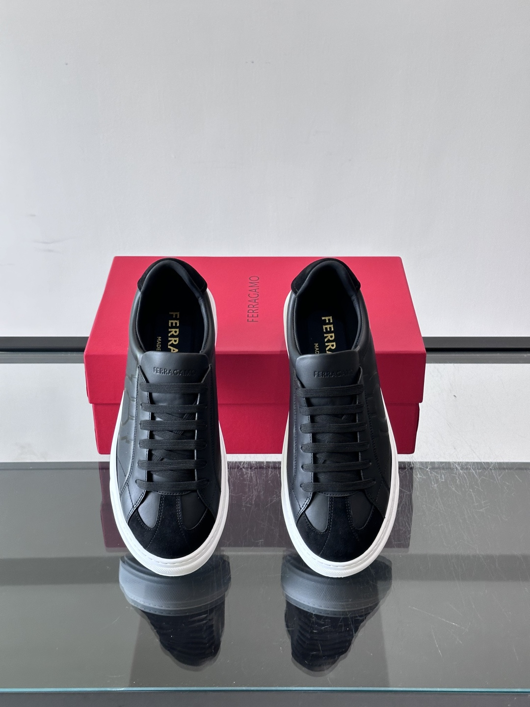 Ferragamo Black Gancini Sneakers