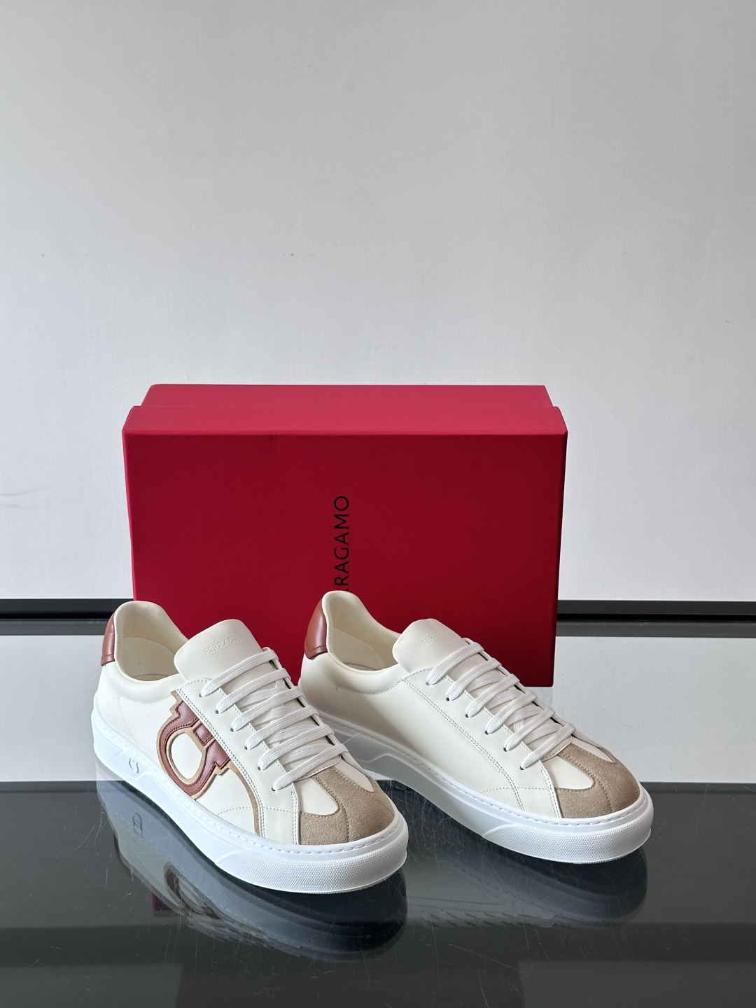 Ferragamo Gancini Leather Sneakers