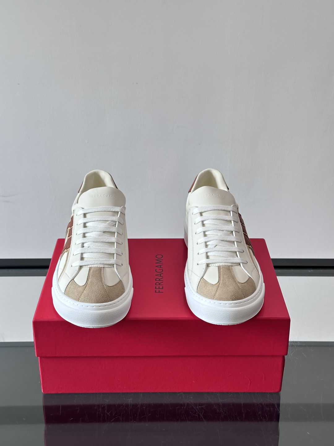 Ferragamo Gancini Leather Sneakers