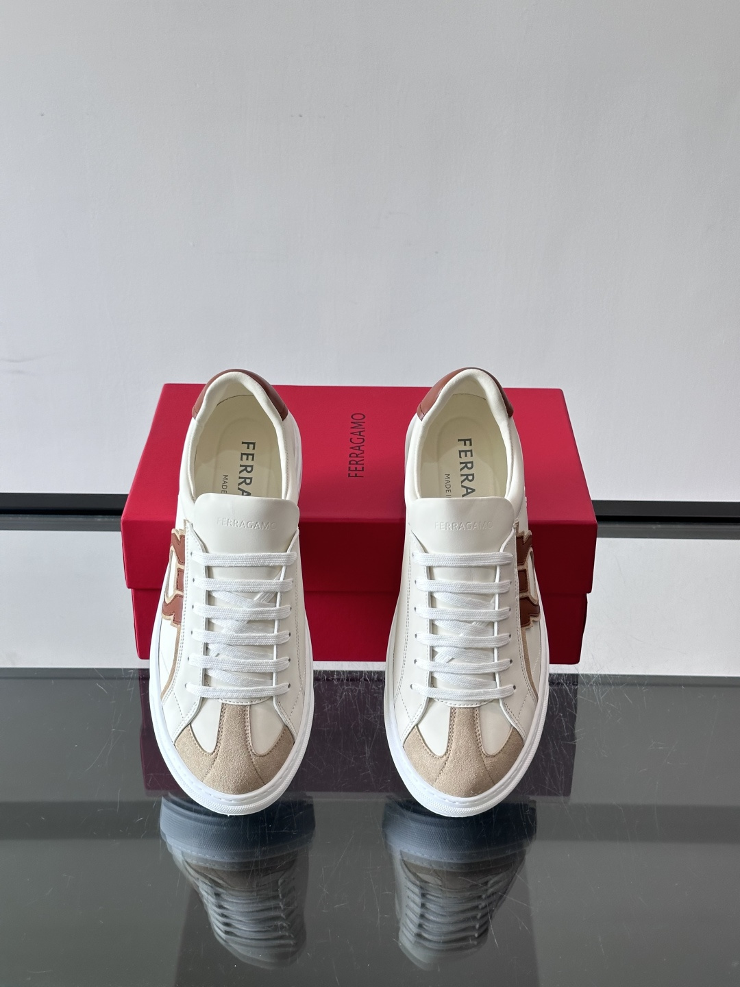 Ferragamo Gancini Leather Sneakers