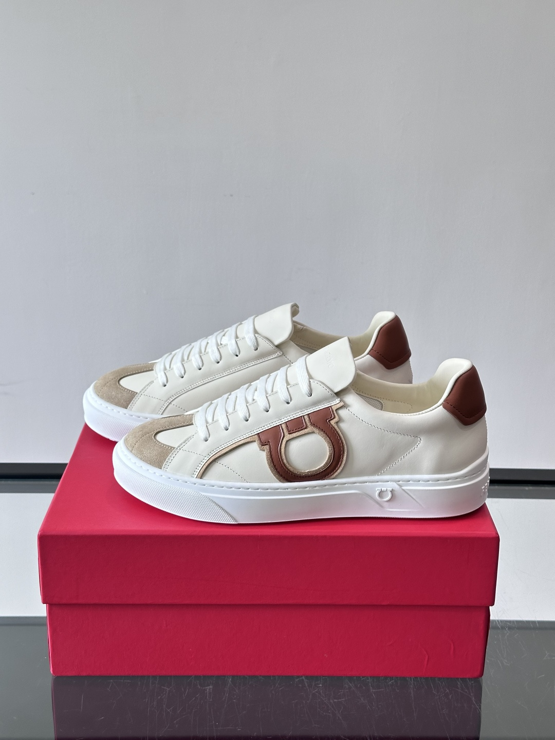 Ferragamo Gancini Leather Sneakers
