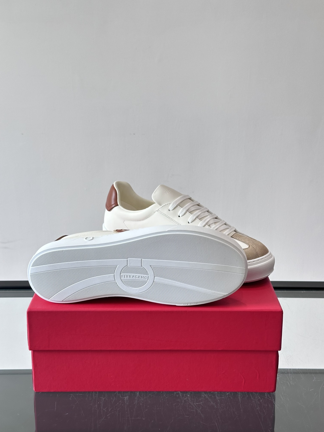 Ferragamo Gancini Leather Sneakers