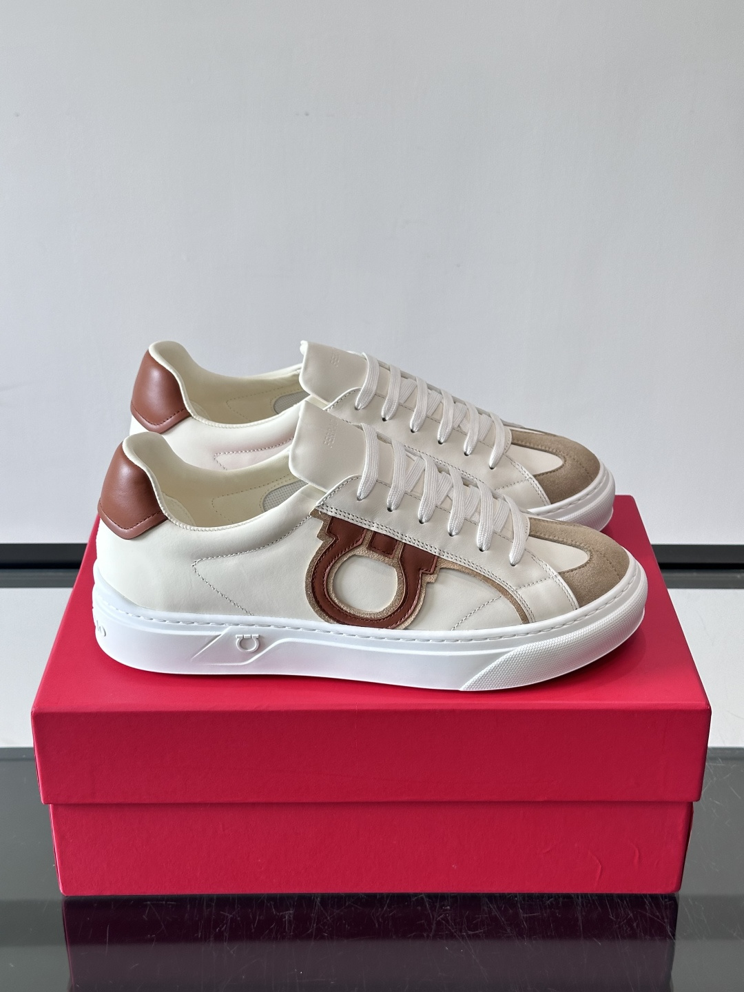 Ferragamo Gancini Leather Sneakers