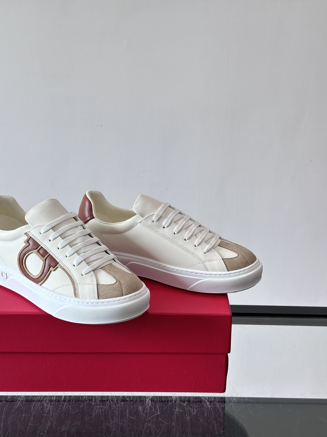 Ferragamo Gancini Leather Sneakers