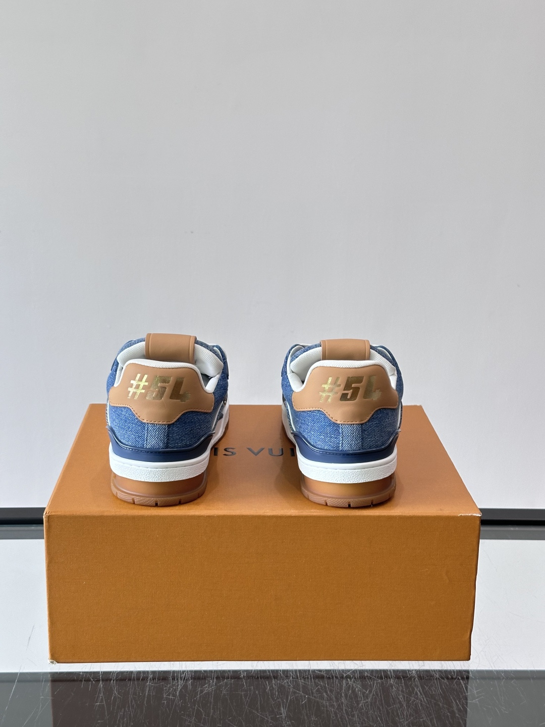 LV Trainer Blue Denim Sneakers