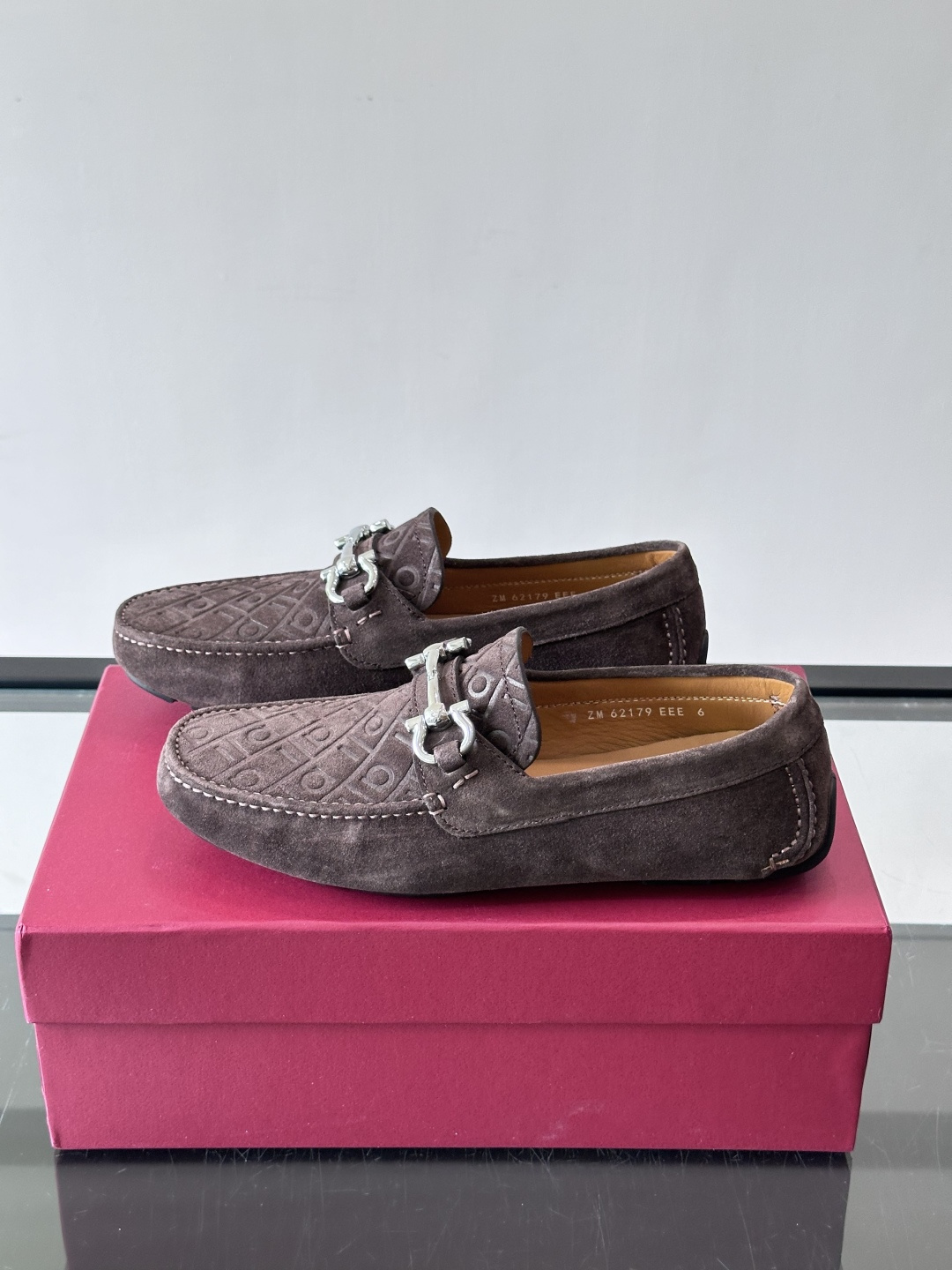 Ferragamo Brown Suede Driving Loafers