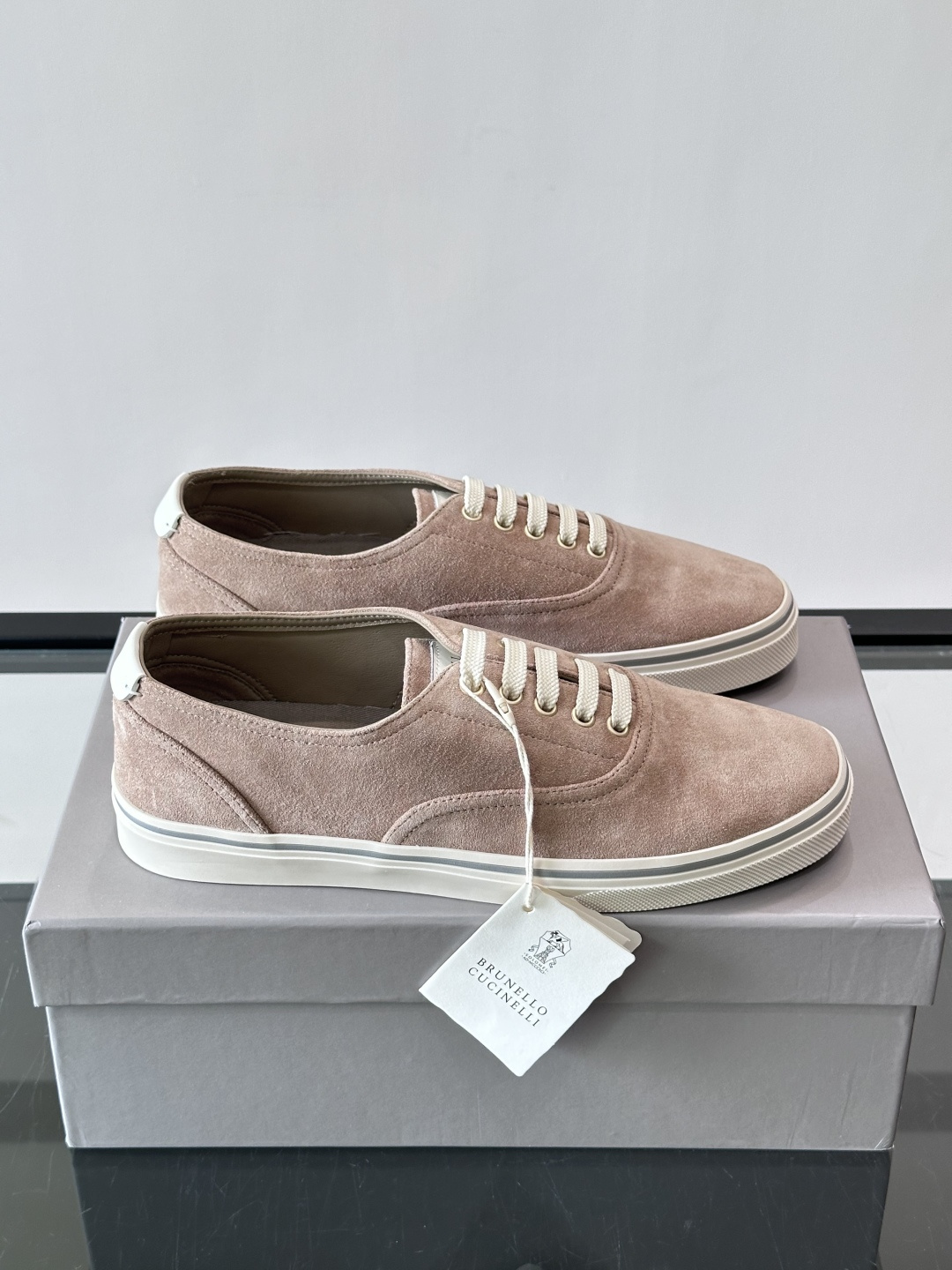 Brunello Cucinelli Pink Suede Sneakers