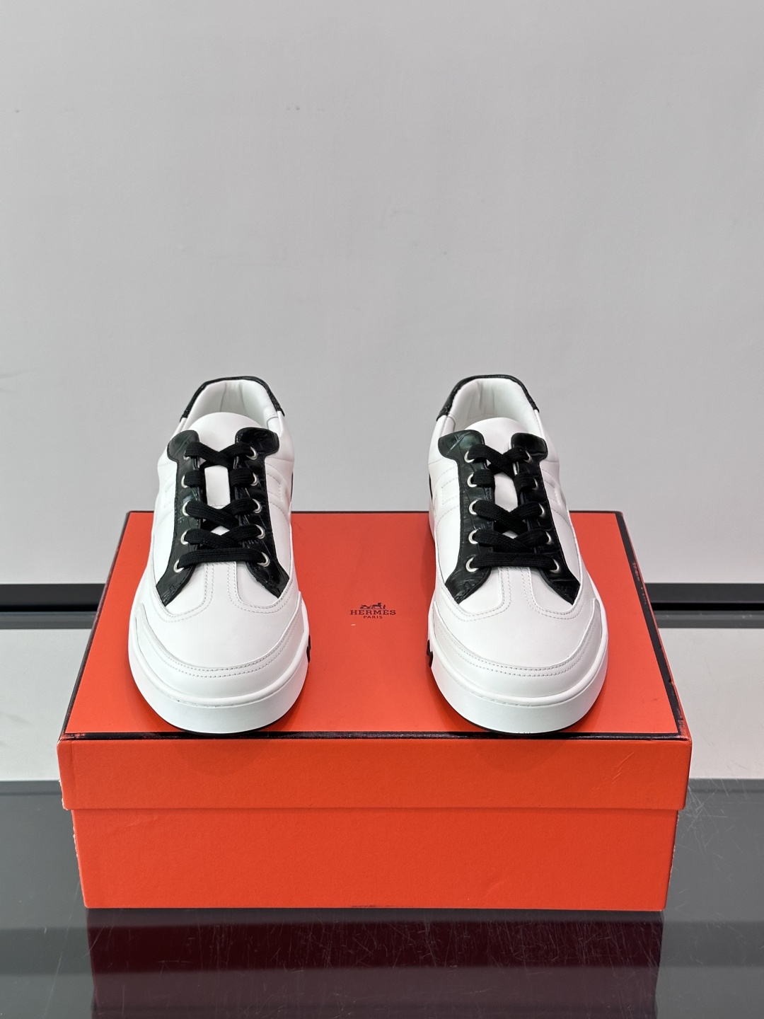 Hermès Two-Tone Leather H Sneakers