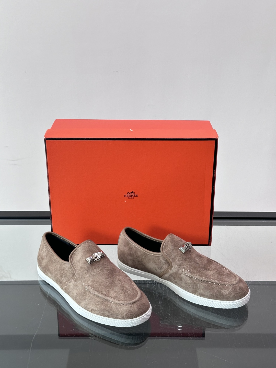 Hermès Suede Kelly Slip-On Loafers