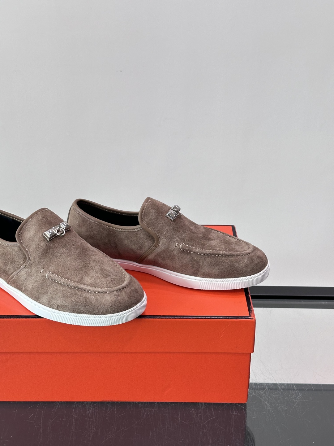 Hermès Suede Kelly Slip-On Loafers