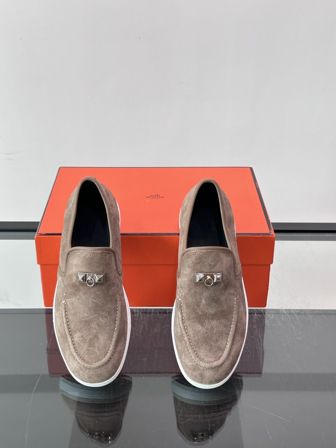 Hermès Suede Kelly Slip-On Loafers