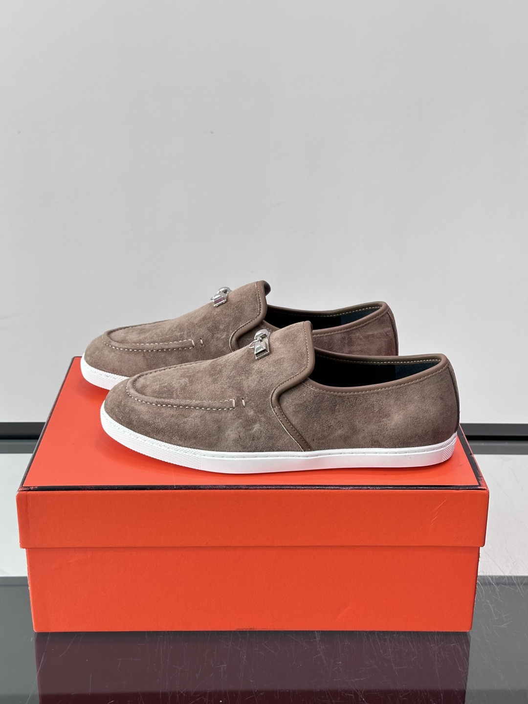 Hermès Suede Kelly Slip-On Loafers