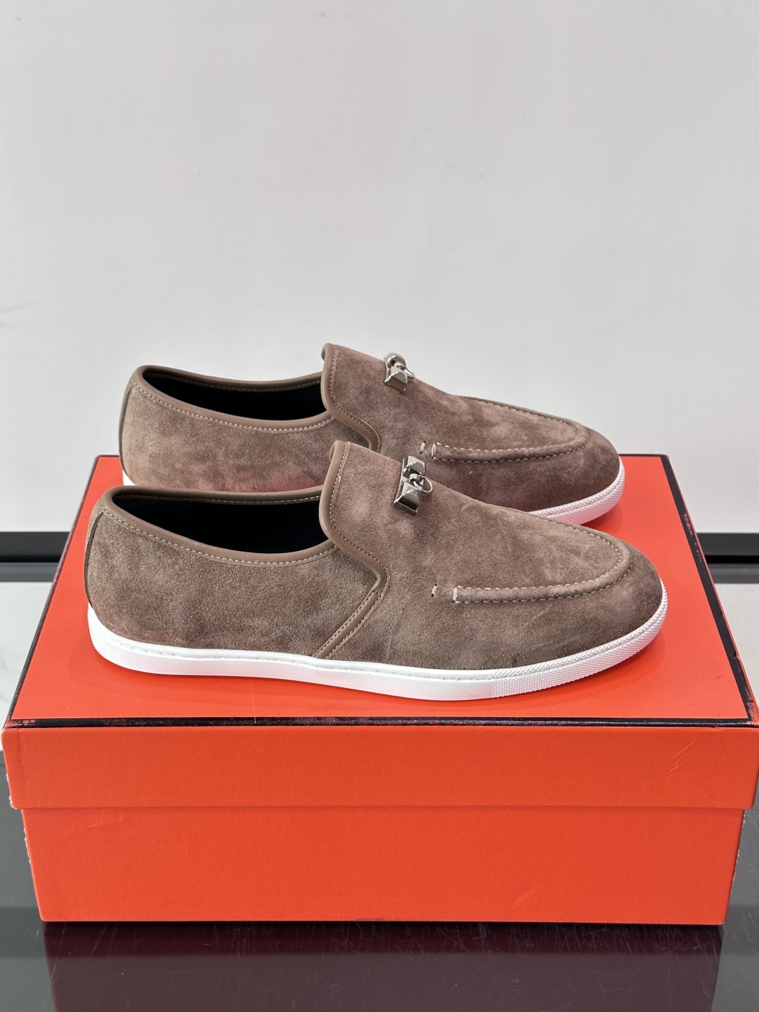Hermès Suede Kelly Slip-On Loafers