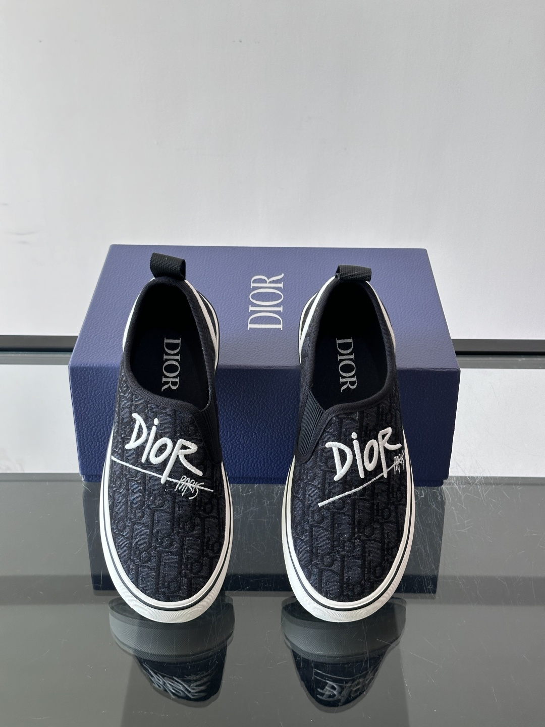 Dior Oblique Embroidered Slip-On Sneakers