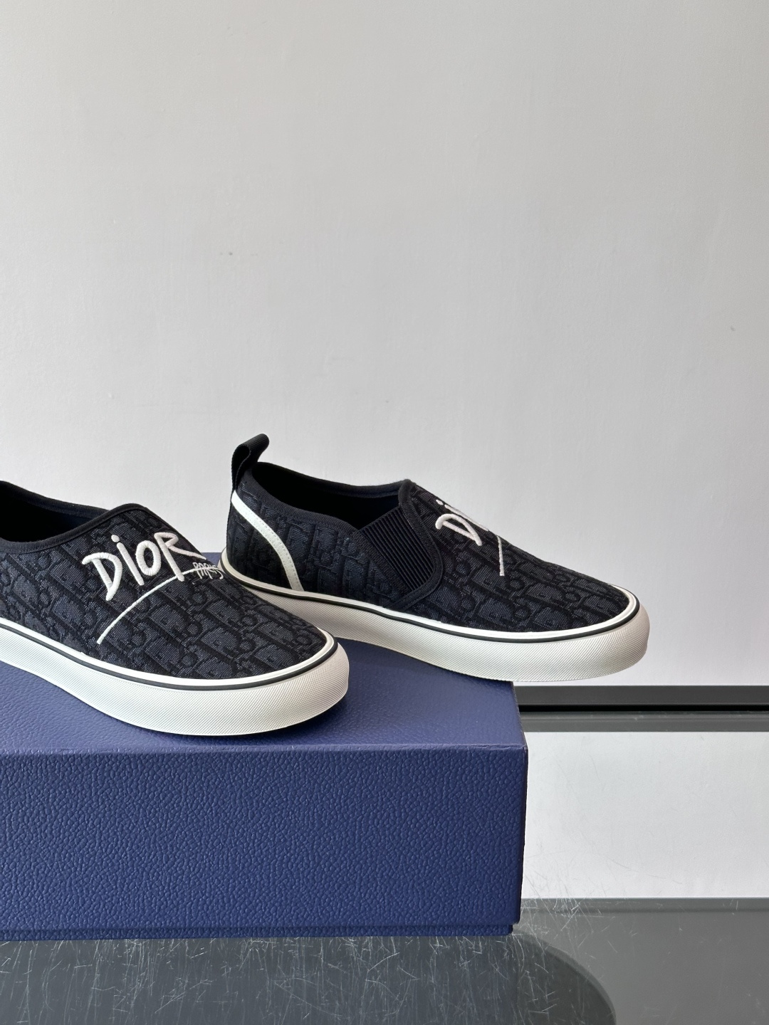 Dior Oblique Embroidered Slip-On Sneakers