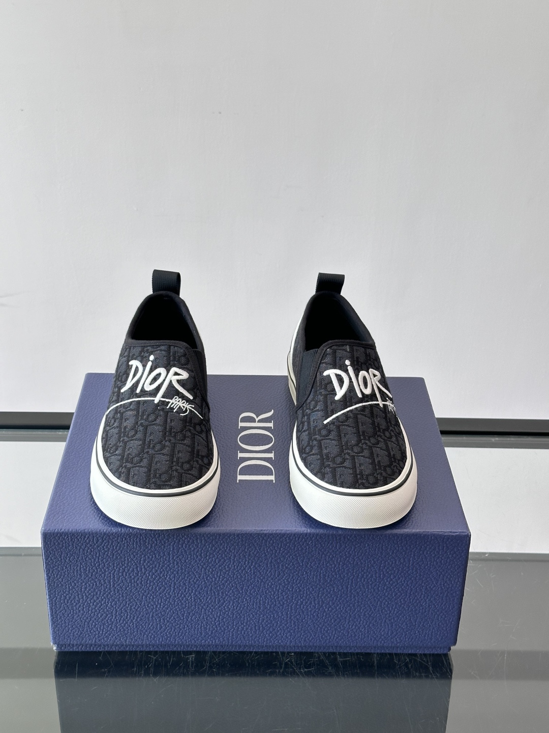 Dior Oblique Embroidered Slip-On Sneakers