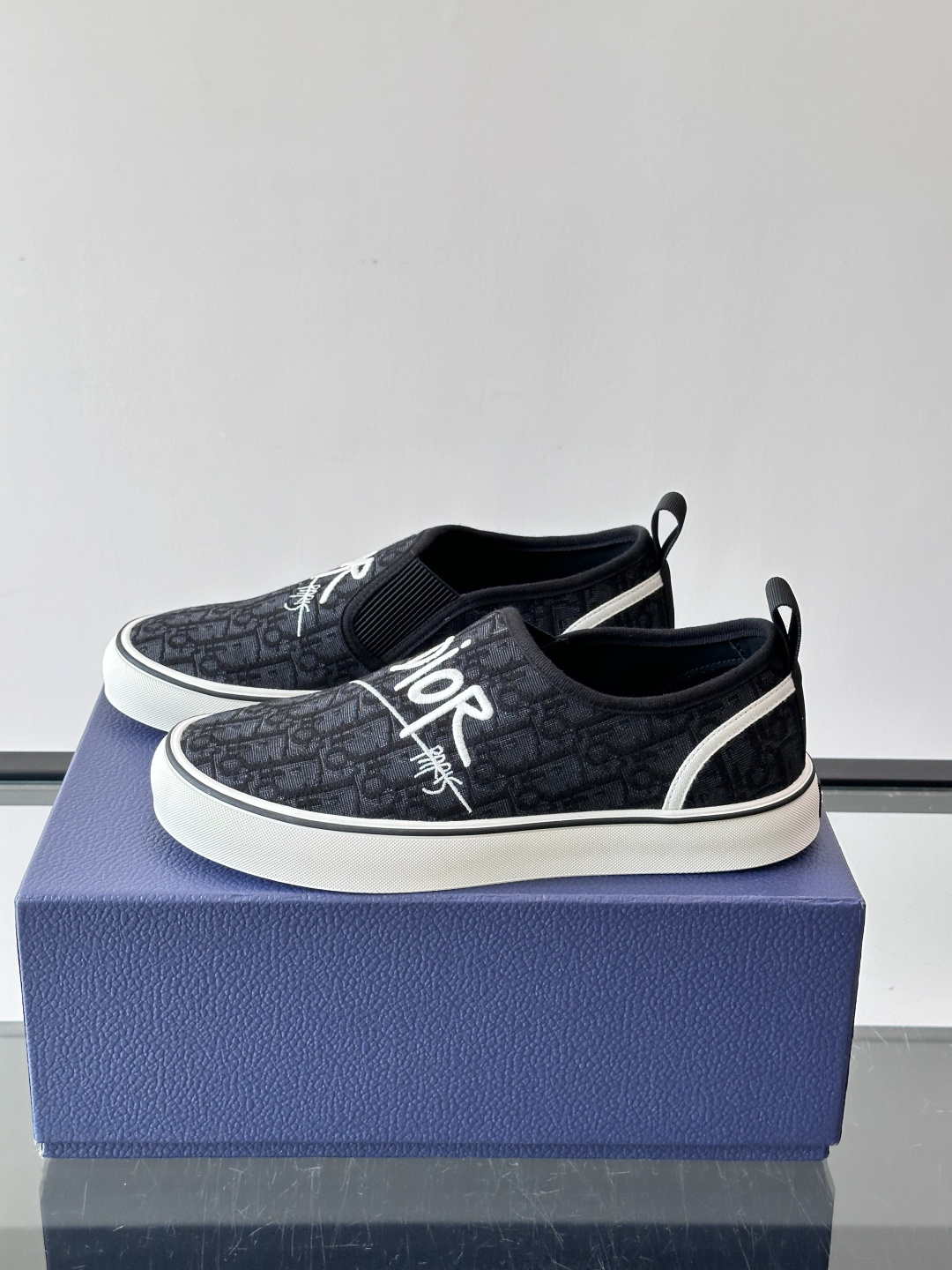Dior Oblique Embroidered Slip-On Sneakers