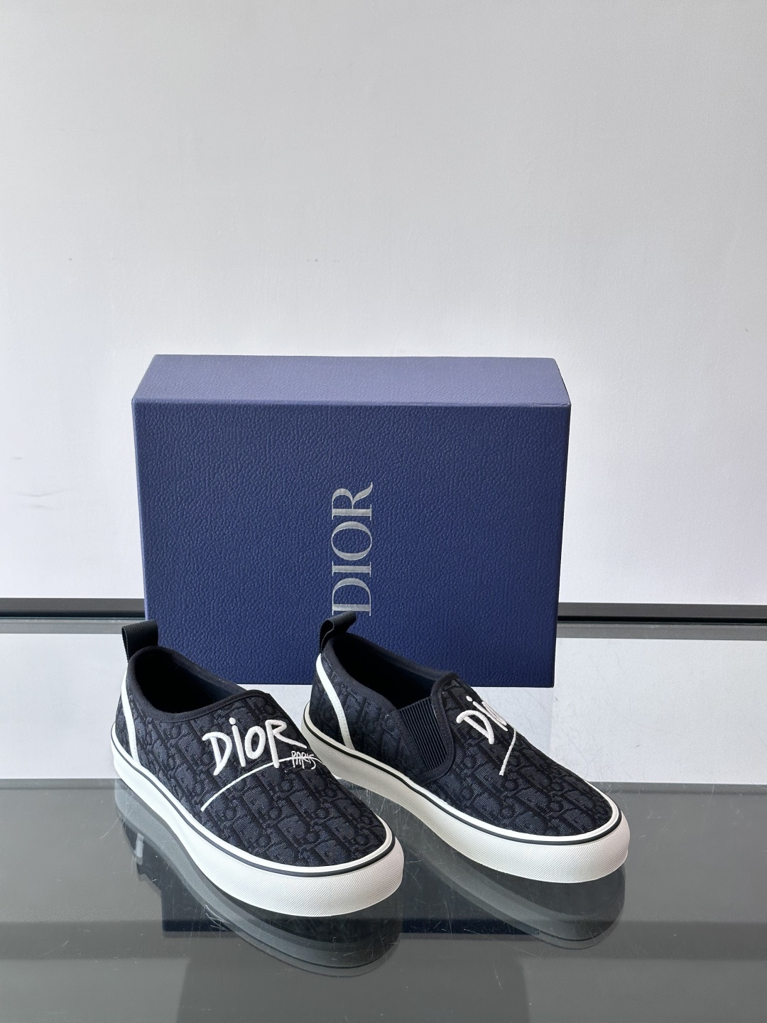 Dior Oblique Embroidered Slip-On Sneakers