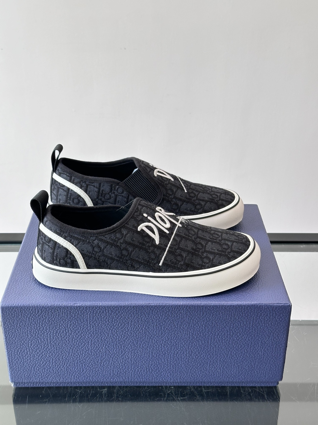 Dior Oblique Embroidered Slip-On Sneakers