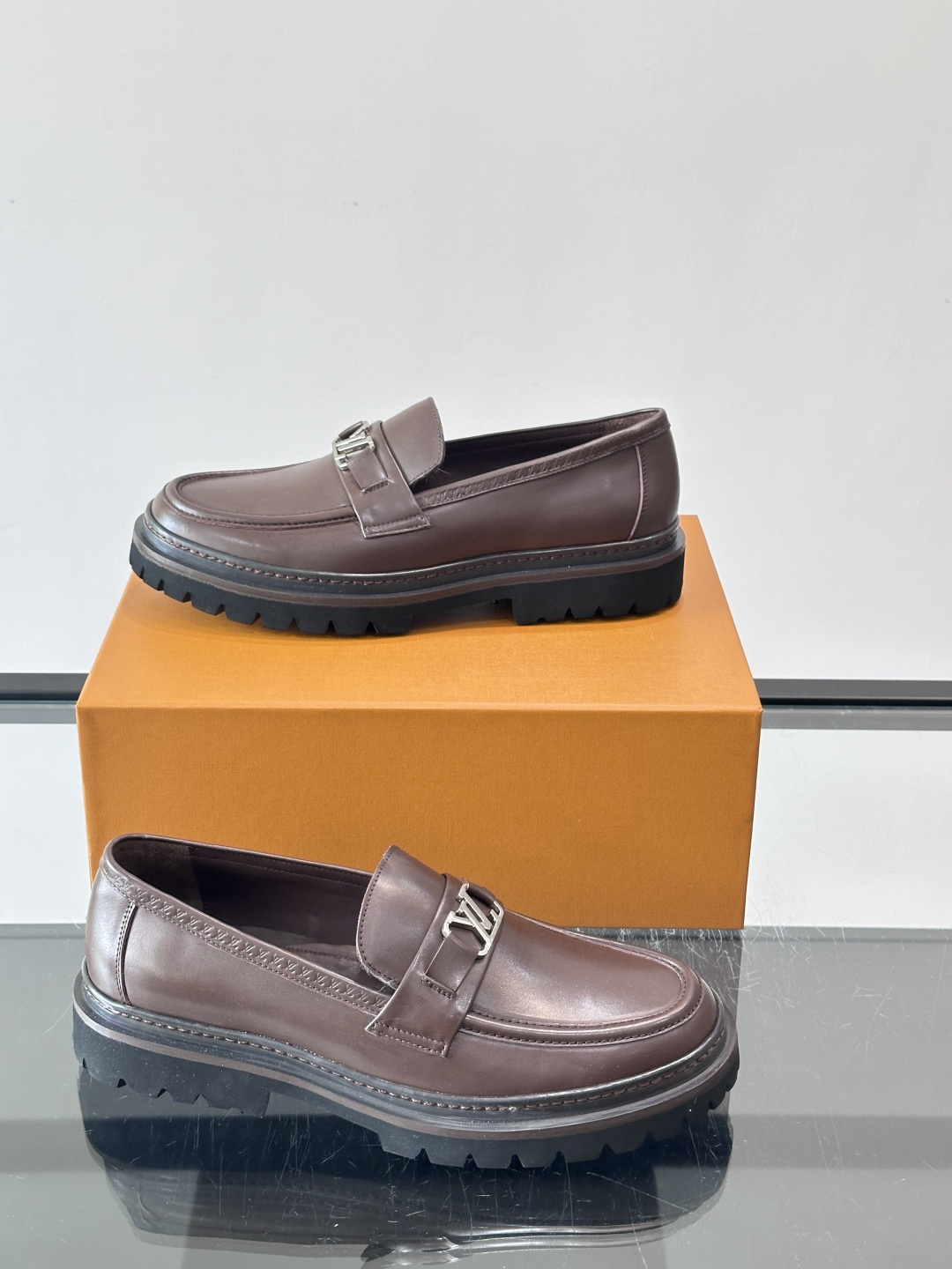 LV Leather Chunky Loafers