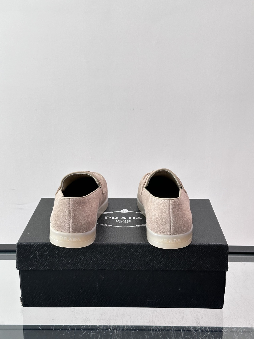 Prada Suede Triangle Loafers