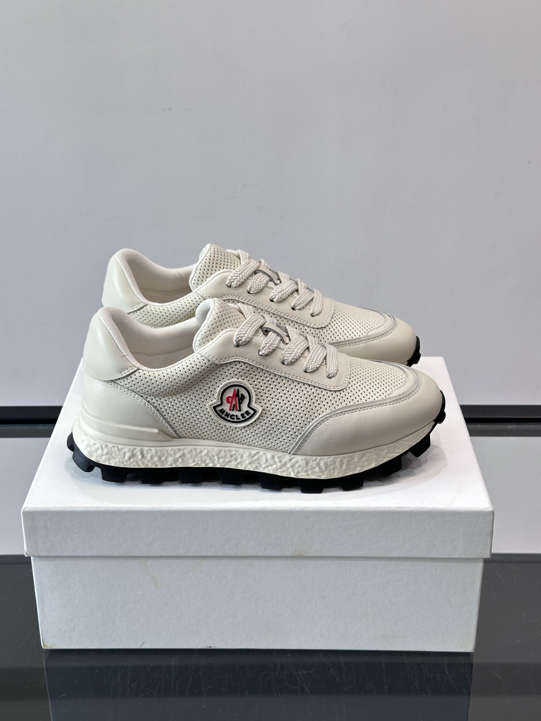Moncler Off White Mesh Sneakers