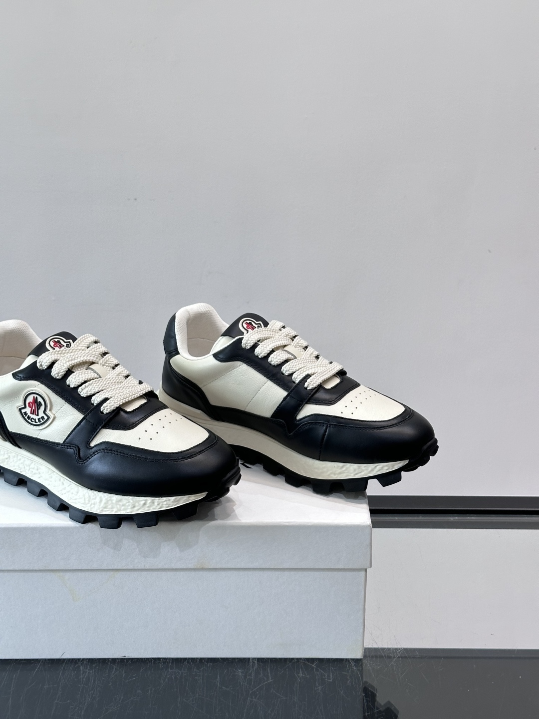 Moncler Two-Tone Leather Sneakers
