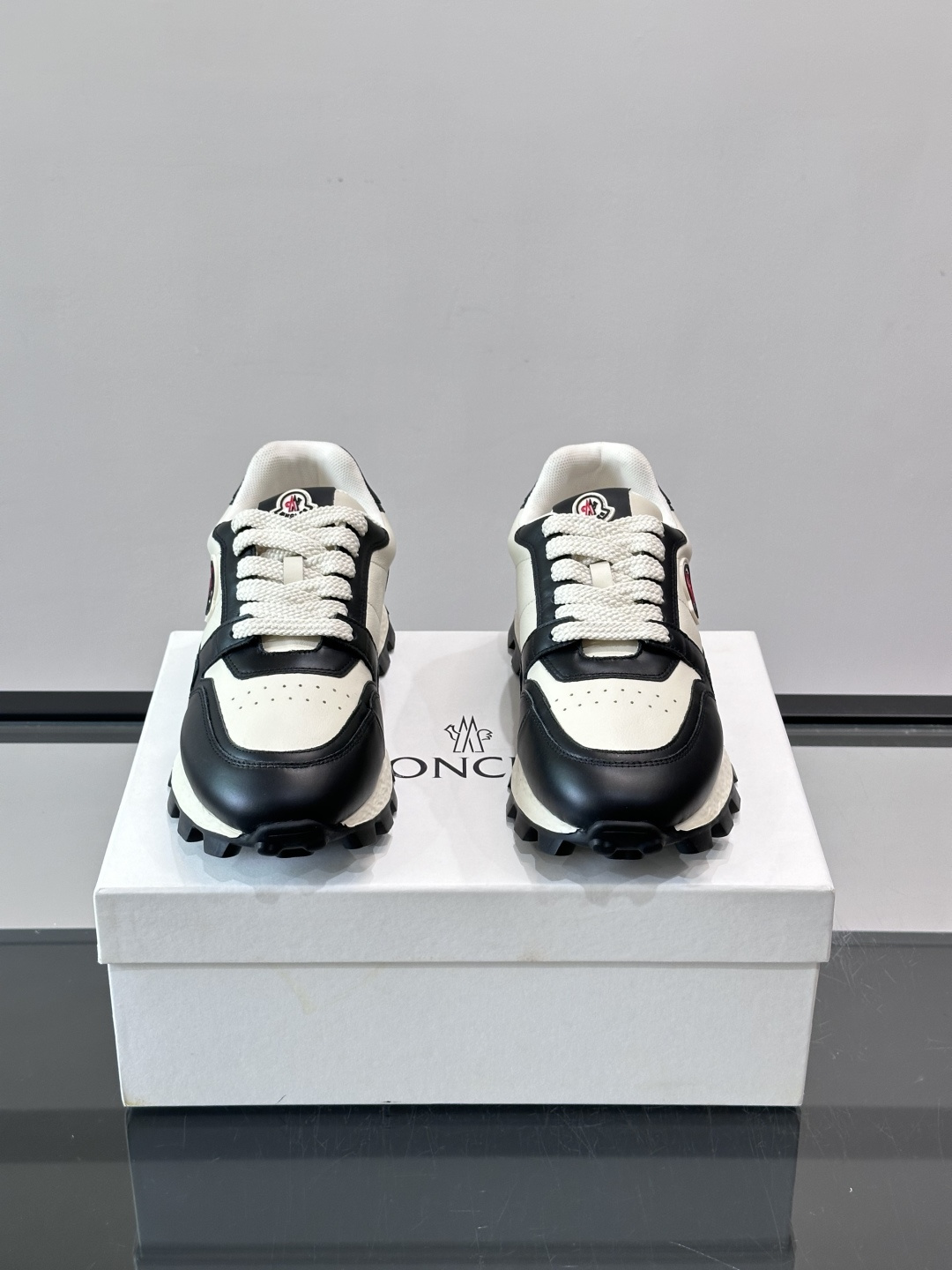 Moncler Two-Tone Leather Sneakers