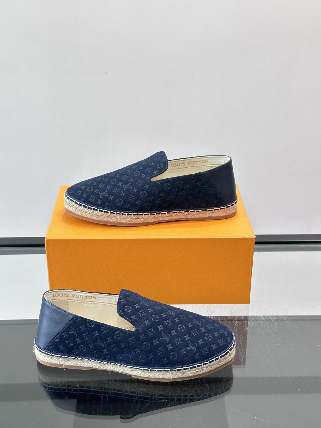 LV Navy Monogram Espadrilles