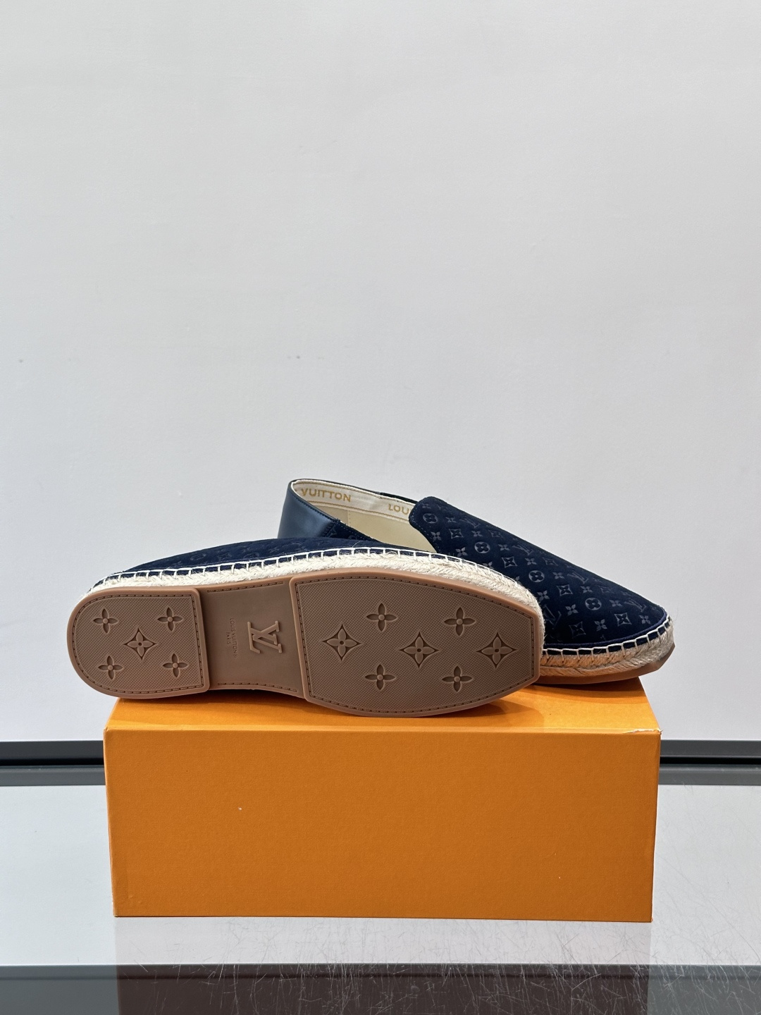 LV Navy Monogram Espadrilles
