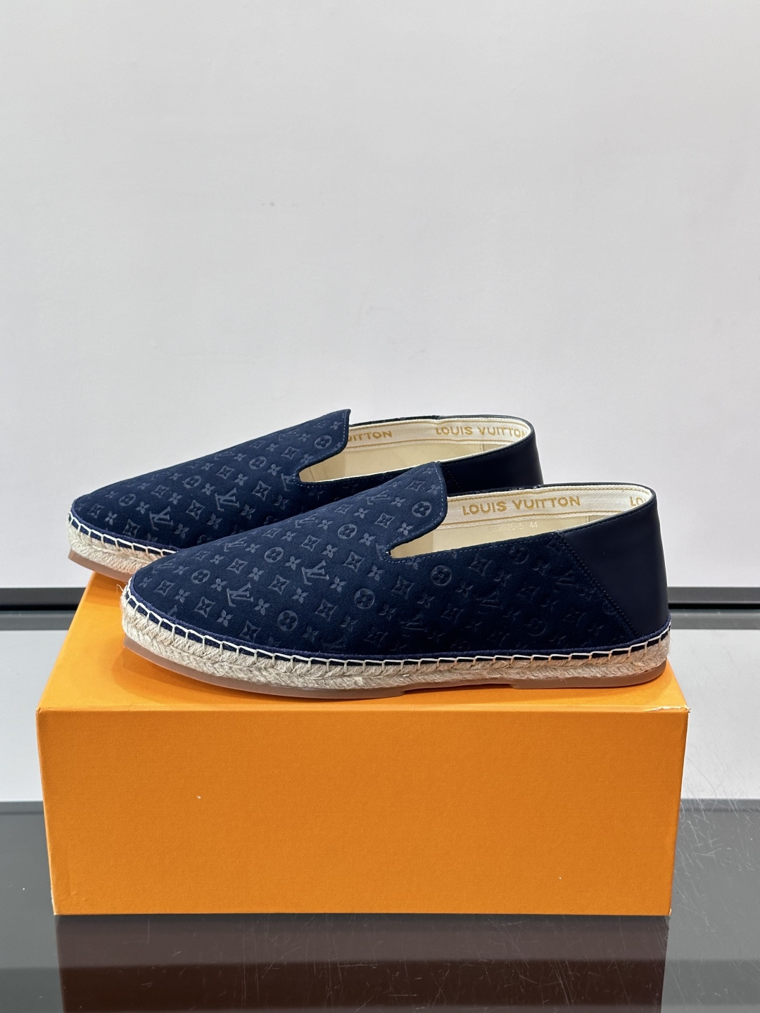 LV Navy Monogram Espadrilles