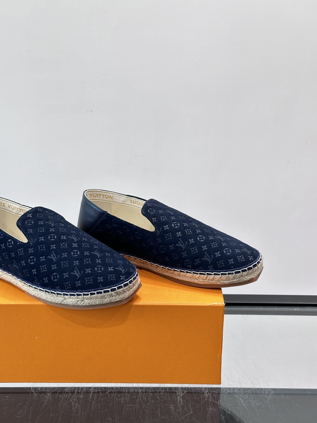 LV Navy Monogram Espadrilles