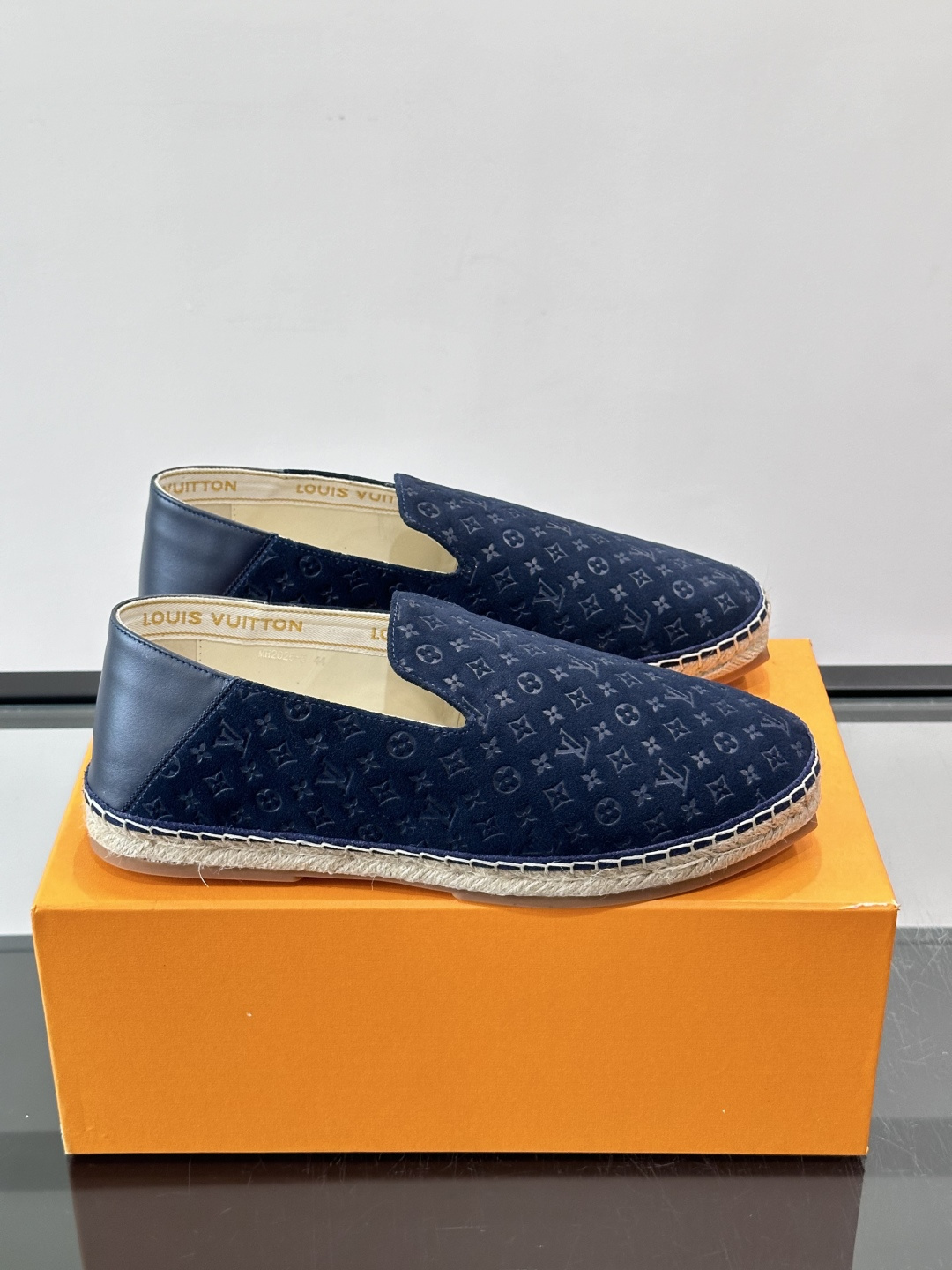 LV Navy Monogram Espadrilles