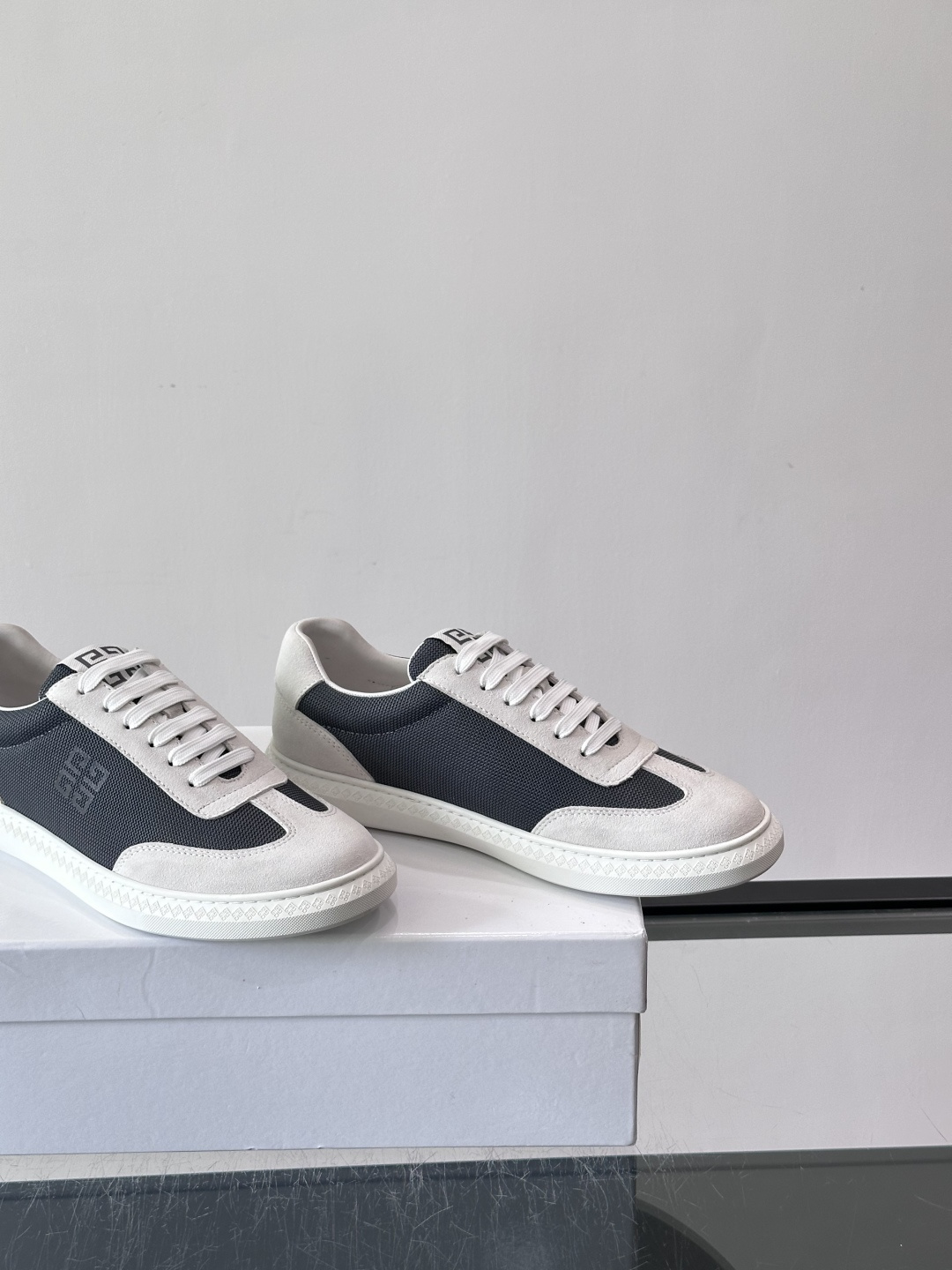 Givenchy 4G Logo Canvas & Suede Low Top Sneakers