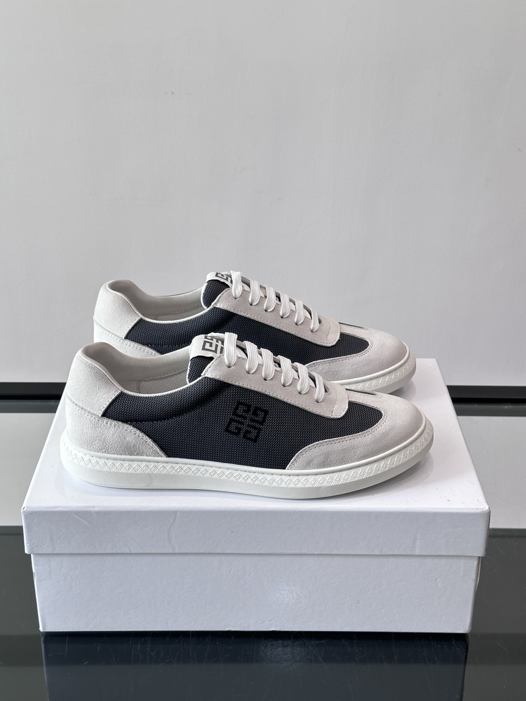 Givenchy 4G Logo Canvas & Suede Low Top Sneakers