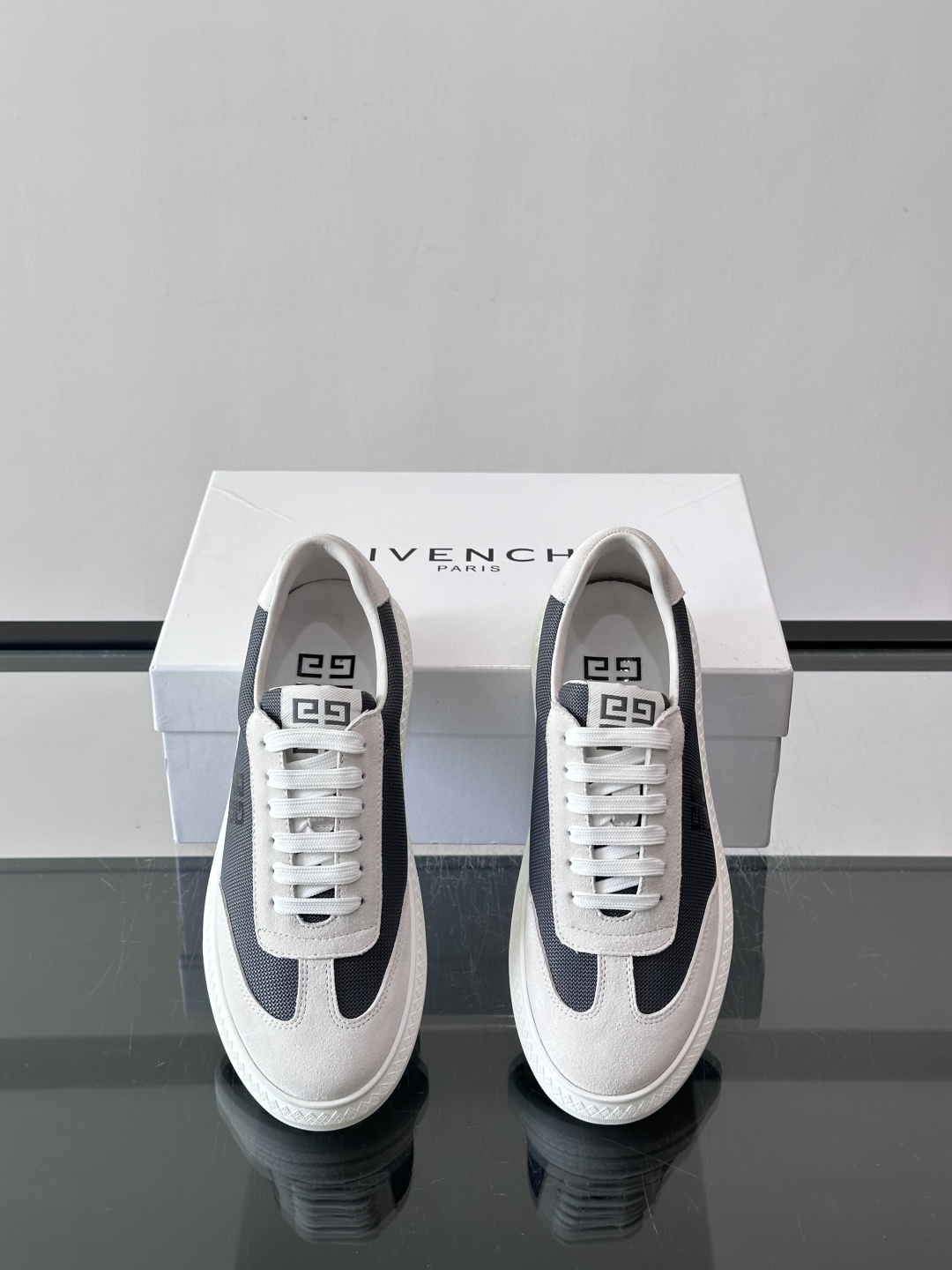 Givenchy 4G Logo Canvas & Suede Low Top Sneakers