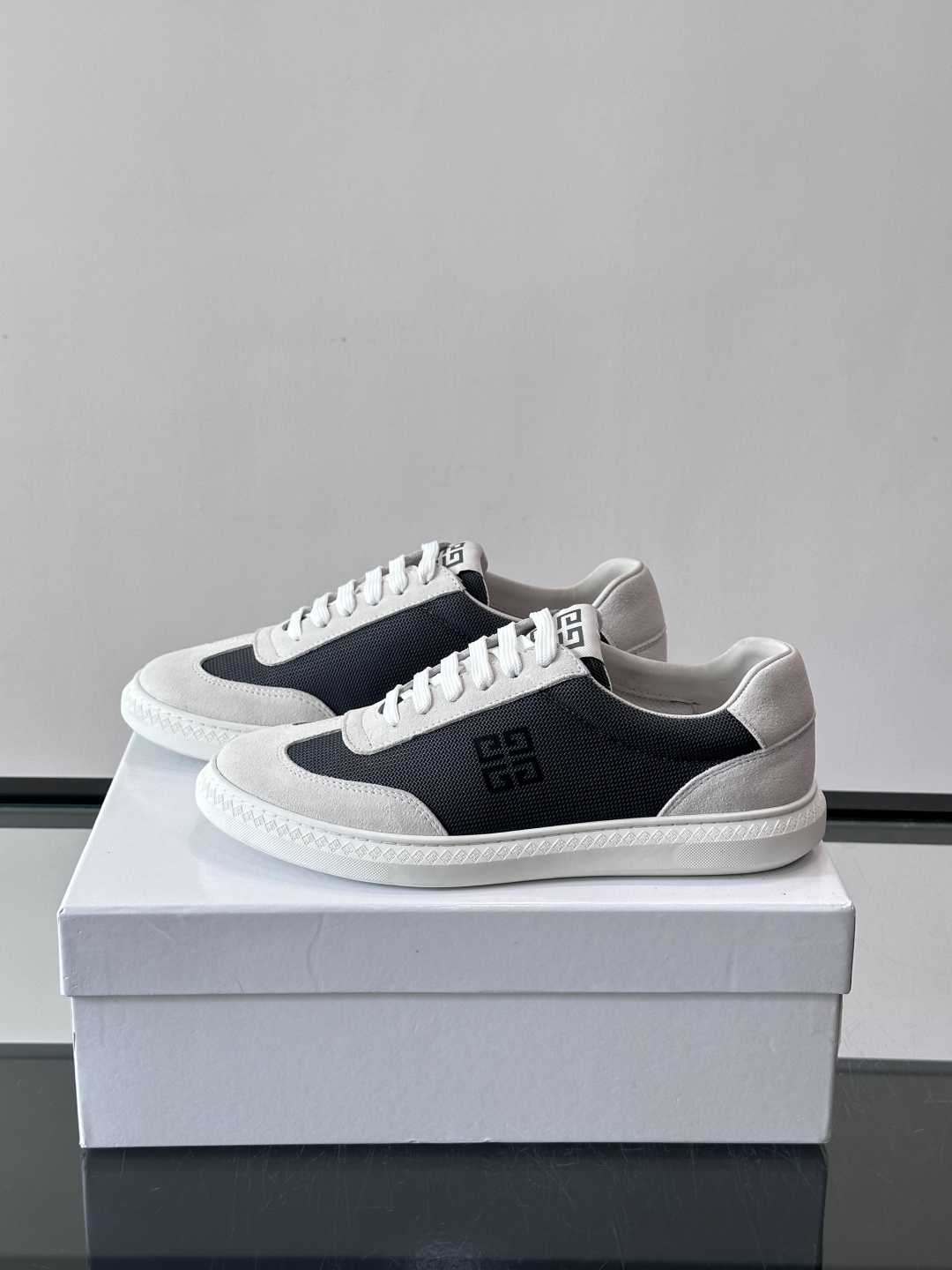 Givenchy 4G Logo Canvas & Suede Low Top Sneakers
