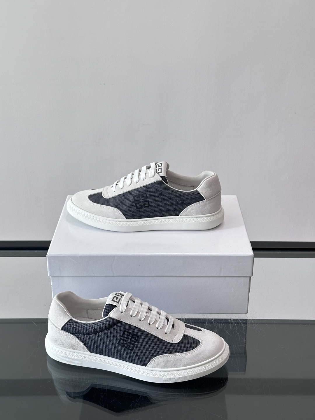 Givenchy 4G Logo Canvas & Suede Low Top Sneakers