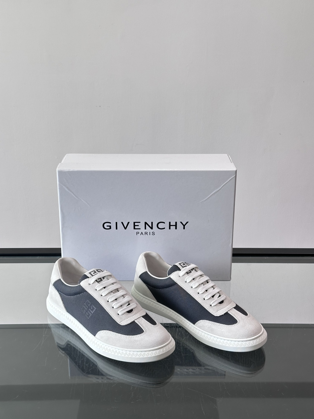 Givenchy 4G Logo Canvas & Suede Low Top Sneakers