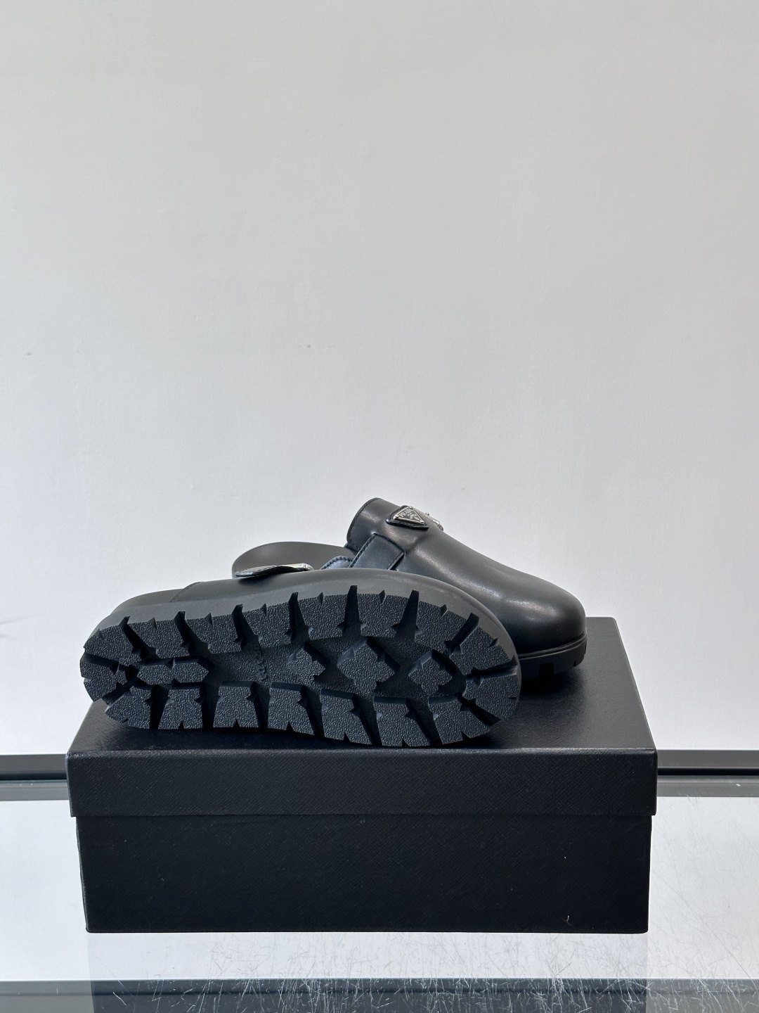 Prada Leather Slip On Clogs