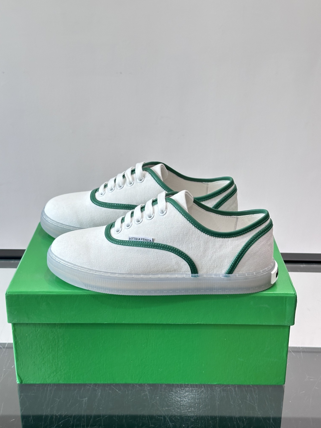 Bottega Veneta White Canvas Sneakers