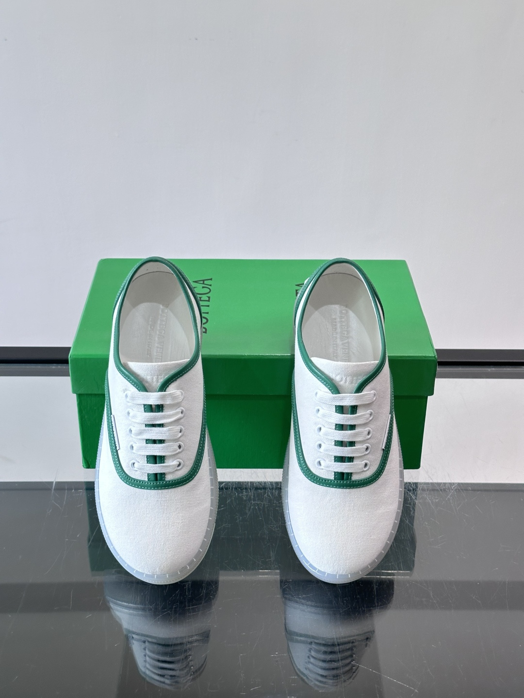 Bottega Veneta White Canvas Sneakers