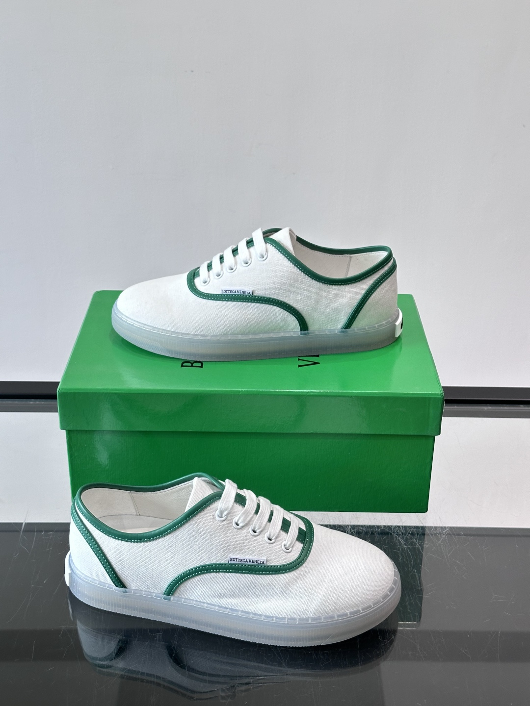 Bottega Veneta White Canvas Sneakers