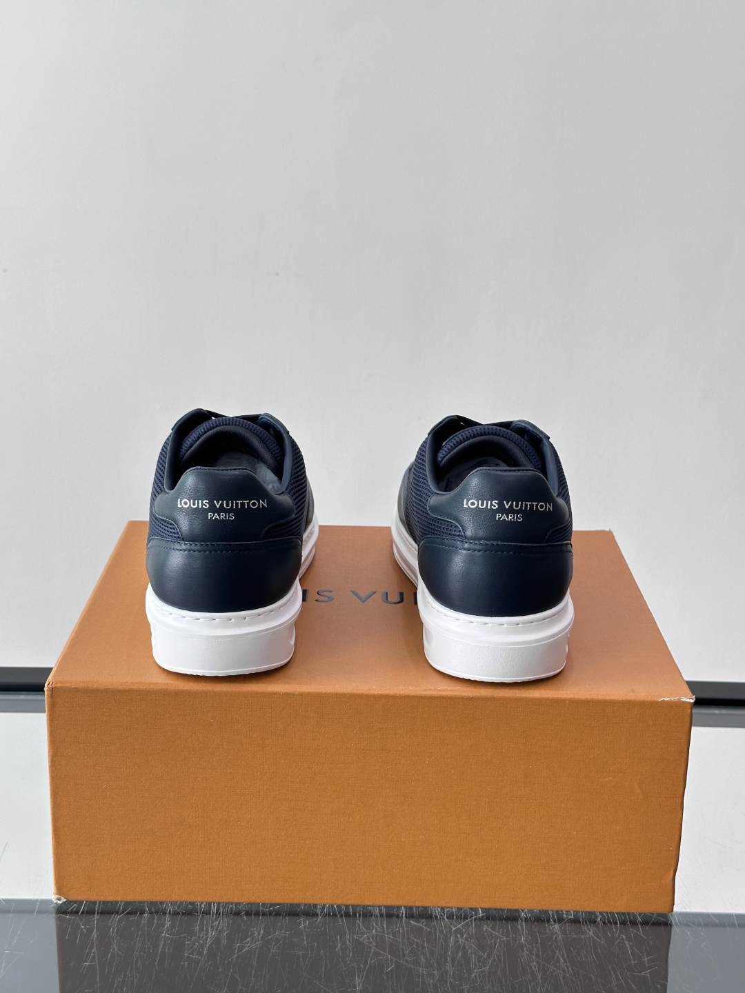 LV navy Monogram Embossed Platform Sneaker