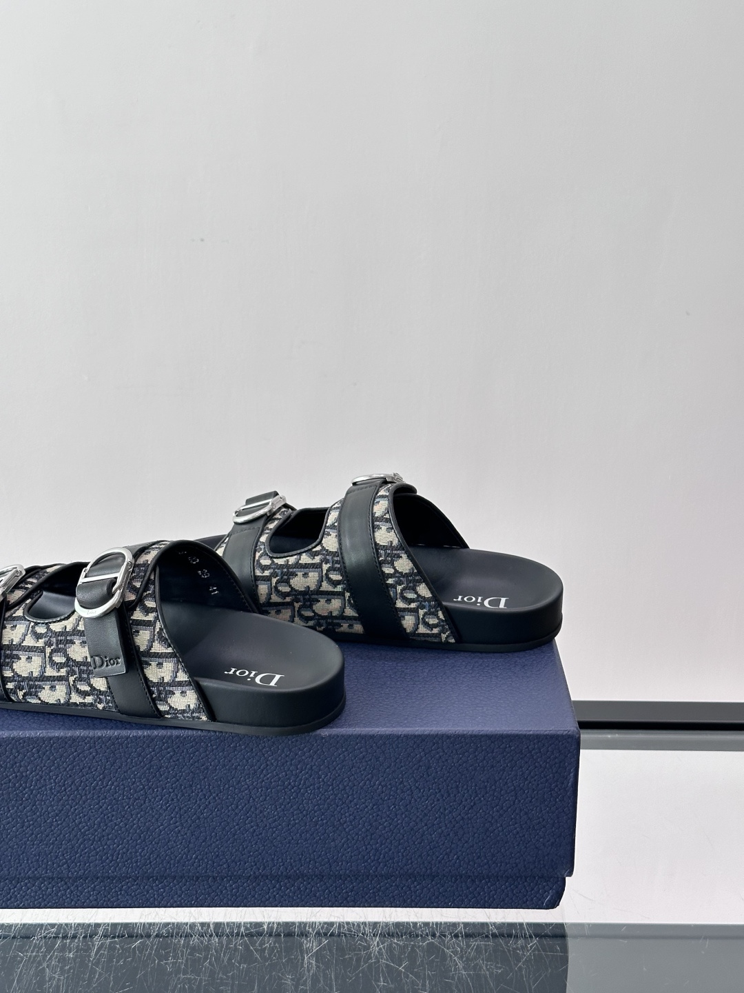 Dior Oblique Jacquard Double Buckle Slide Sandals