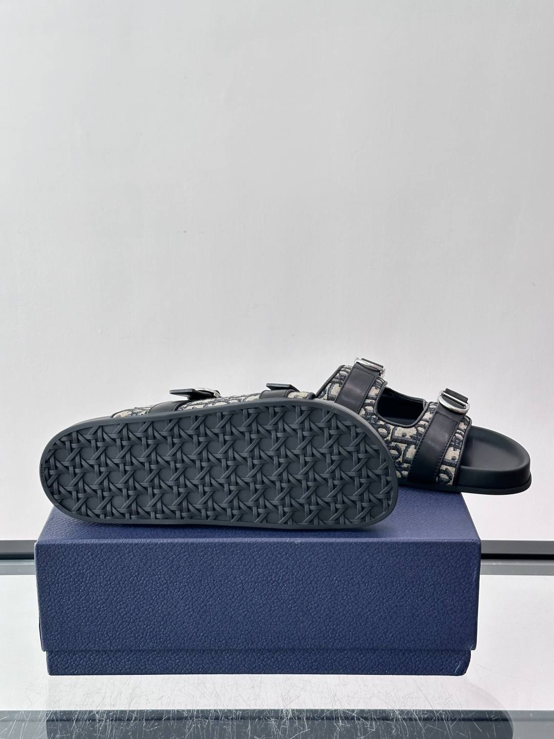 Dior Oblique Jacquard Double Buckle Slide Sandals